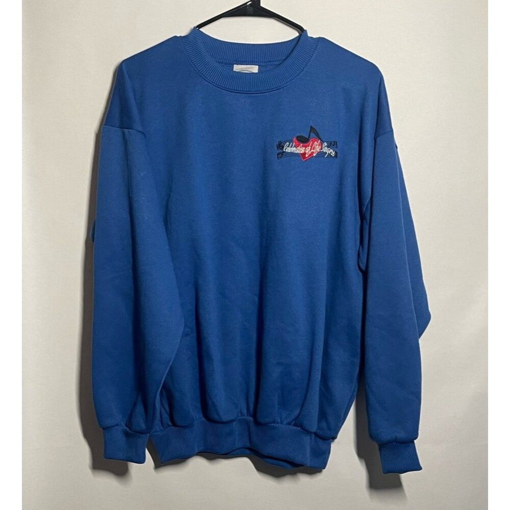 Vintage Speedy Mens Sweatshirt Crew Celebration Of Life Singers Blue Pullover S